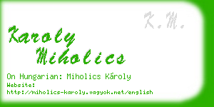 karoly miholics business card